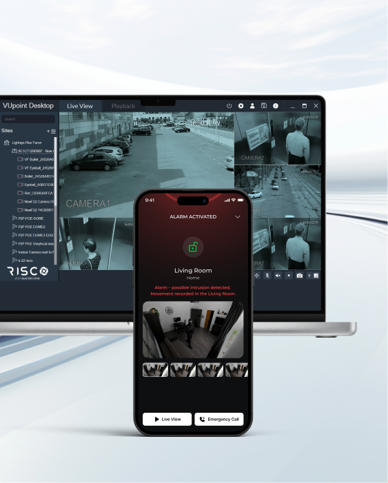 VUpoint videoverificatie op desktop en in de iRISCO app bij alarmmelding